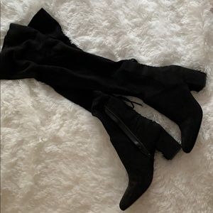 Black knee high boots